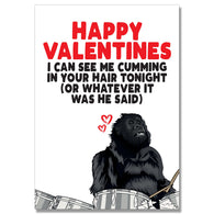 Cumming In Your Hair White Valentines Card